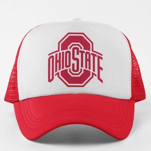 NEW Ohio State Buckeyes Foam Trucker Mesh Snapback Hat 2-TONE: WHITE RED